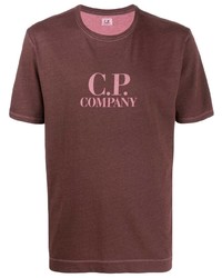 T-shirt girocollo stampata bordeaux di C.P. Company