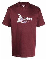 T-shirt girocollo stampata bordeaux di Carhartt WIP