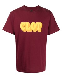 T-shirt girocollo stampata bordeaux di Clot