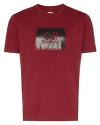 T-shirt girocollo stampata bordeaux di CP Company