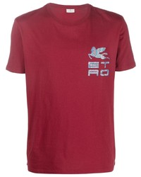 T-shirt girocollo stampata bordeaux di Etro