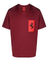 T-shirt girocollo stampata bordeaux di Ferrari