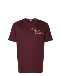 T-shirt girocollo stampata bordeaux di Gieves & Hawkes