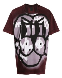 T-shirt girocollo stampata bordeaux di Givenchy