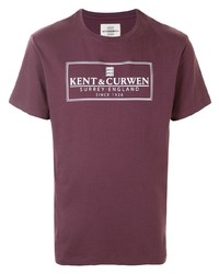 T-shirt girocollo stampata bordeaux di Kent & Curwen