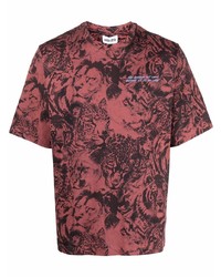 T-shirt girocollo stampata bordeaux di Kenzo
