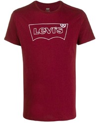 T-shirt girocollo stampata bordeaux di Levi's