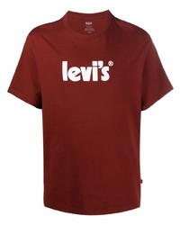 T-shirt girocollo stampata bordeaux di Levi's