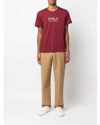 T-shirt girocollo stampata bordeaux di Polo Ralph Lauren