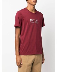 T-shirt girocollo stampata bordeaux di Polo Ralph Lauren