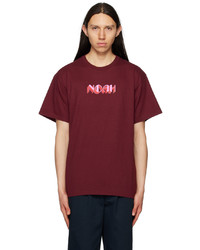 T-shirt girocollo stampata bordeaux di Noah