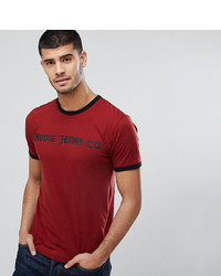 T-shirt girocollo stampata bordeaux di Nudie Jeans