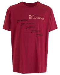 T-shirt girocollo stampata bordeaux di OSKLEN