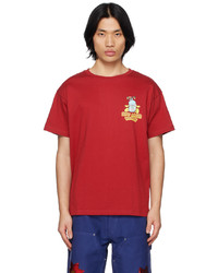 T-shirt girocollo stampata bordeaux di Sky High Farm Workwear