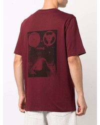 T-shirt girocollo stampata bordeaux di Oamc
