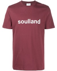 T-shirt girocollo stampata bordeaux di Soulland