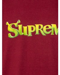 T-shirt girocollo stampata bordeaux di Supreme