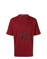 T-shirt girocollo stampata bordeaux di Y-3