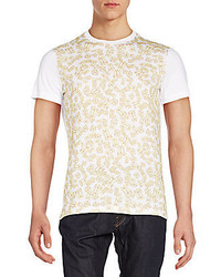 T-shirt girocollo stampata dorata