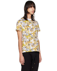 T-shirt girocollo stampata dorata di VERSACE JEANS COUTURE