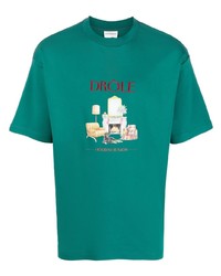 T-shirt girocollo stampata foglia di tè di Drôle De Monsieur