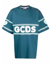 T-shirt girocollo stampata foglia di tè di Gcds