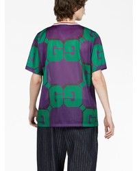 T-shirt girocollo stampata foglia di tè di Gucci