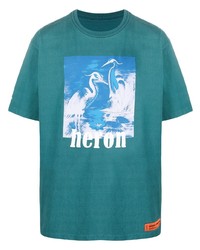 T-shirt girocollo stampata foglia di tè di Heron Preston