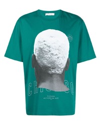 T-shirt girocollo stampata foglia di tè di Ih Nom Uh Nit