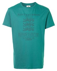 T-shirt girocollo stampata foglia di tè di Kent & Curwen