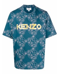 T-shirt girocollo stampata foglia di tè di Kenzo