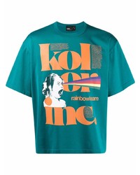 T-shirt girocollo stampata foglia di tè di Kolor