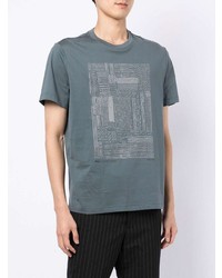 T-shirt girocollo stampata foglia di tè di Brioni