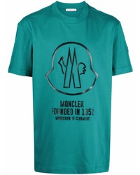 T-shirt girocollo stampata foglia di tè di Moncler