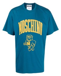T-shirt girocollo stampata foglia di tè di Moschino