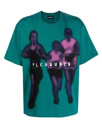T-shirt girocollo stampata foglia di tè di Pleasures
