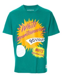 T-shirt girocollo stampata foglia di tè di White Mountaineering