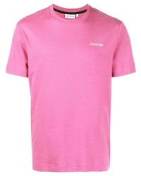 T-shirt girocollo stampata fucsia di Calvin Klein