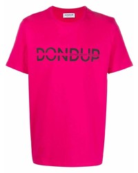 T-shirt girocollo stampata fucsia di Dondup