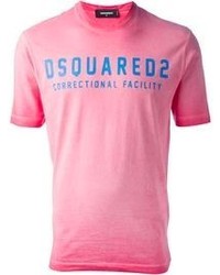 T-shirt girocollo stampata fucsia di DSquared