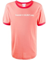 T-shirt girocollo stampata fucsia di Helmut Lang