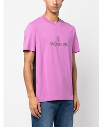 T-shirt girocollo stampata fucsia di Moncler