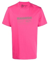 T-shirt girocollo stampata fucsia di Maharishi