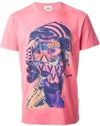 T-shirt girocollo stampata fucsia di Marc Jacobs