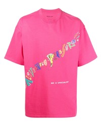 T-shirt girocollo stampata fucsia di Martine Rose
