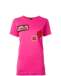T-shirt girocollo stampata fucsia di Mr & Mrs Italy