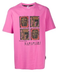 T-shirt girocollo stampata fucsia di Napa By Martine Rose