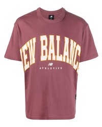 T-shirt girocollo stampata fucsia di New Balance