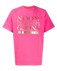 T-shirt girocollo stampata fucsia di Noon Goons