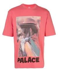 T-shirt girocollo stampata fucsia di Palace